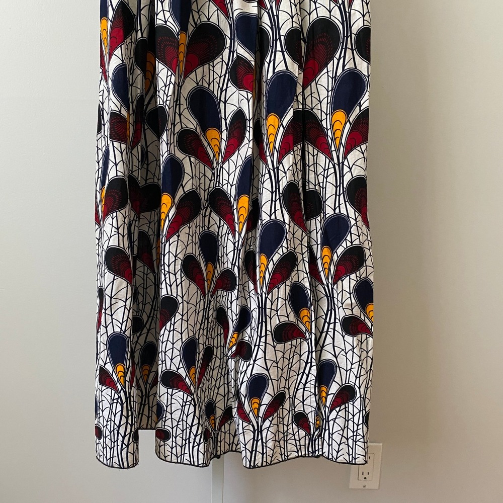 Puksies Wardrobe Cotton African Print Boho Quirky Lagenlook Pleated Maxi Skirt S - Picture 3 of 9